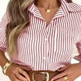 thumbnail image 4 of WMTBSRSW Women's Striped Button Down Shirts 2025 Tredny Long Sleeve Shirts Oversized Boyfriend Blouses Collared Work Dressy Tops with Pockets, 4 of 8
