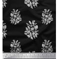 thumbnail image 1 of Soimoi Crepe Silk Fabric Leaves & Floral Block Printed Craft Fabric by The Yard 42 Inch Wide, 1 of 3
