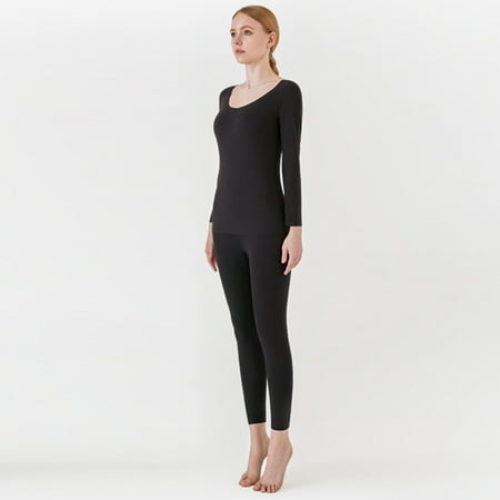 

S LUKKC LUKKC 50% off Clear! Women s Seamless Ultra-Thin Cationic Heating Thermal Underwear Long Johns Pajamas Set Winter Plush Warm Base Layer Top & Bottom Undershirts Underpants Suit