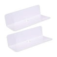 thumbnail image 2 of deevoka Acrylic Floating Shelves Adhesive Decoration for Bathroom Office Living Room White, 2 of 9