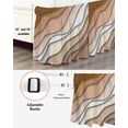 thumbnail image 3 of Brown Ombre Wrap Around Bed Skirts for King Bed 18" Drop,Bed Skirt with Adjustable Elastic Belt Dust Ruffle Bed Valance for Bedroom Hotel Modern Geometric Abstract Aesthetic Cream Bed Frame Cover, 3 of 7