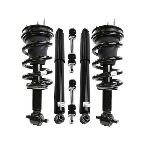 Front and Rear Shock Strut Coil Spring Sway Bar Link Kit - Compatible with 2014 - 2018 Chevy Silverado 1500 2015 2016 2017