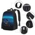 thumbnail image 4 of Lafuoo Planet Earth Pattern Large Capacity Backpack, Durable Adjustable Straps Campus, Travel, Work Computer Backpack, Unisex-One Size, 4 of 7