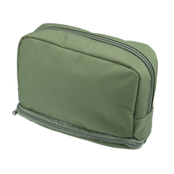 Unique Bargains Floral Makeup Bag Zipper Flower Cosmetic Pouch Green