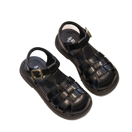 Ytdscs Toddler Kids Girls Beach Sandals Little Girls Summer Rubber Leather Shoes Toddler Baotou Sandals for Girls 1-13.5M
