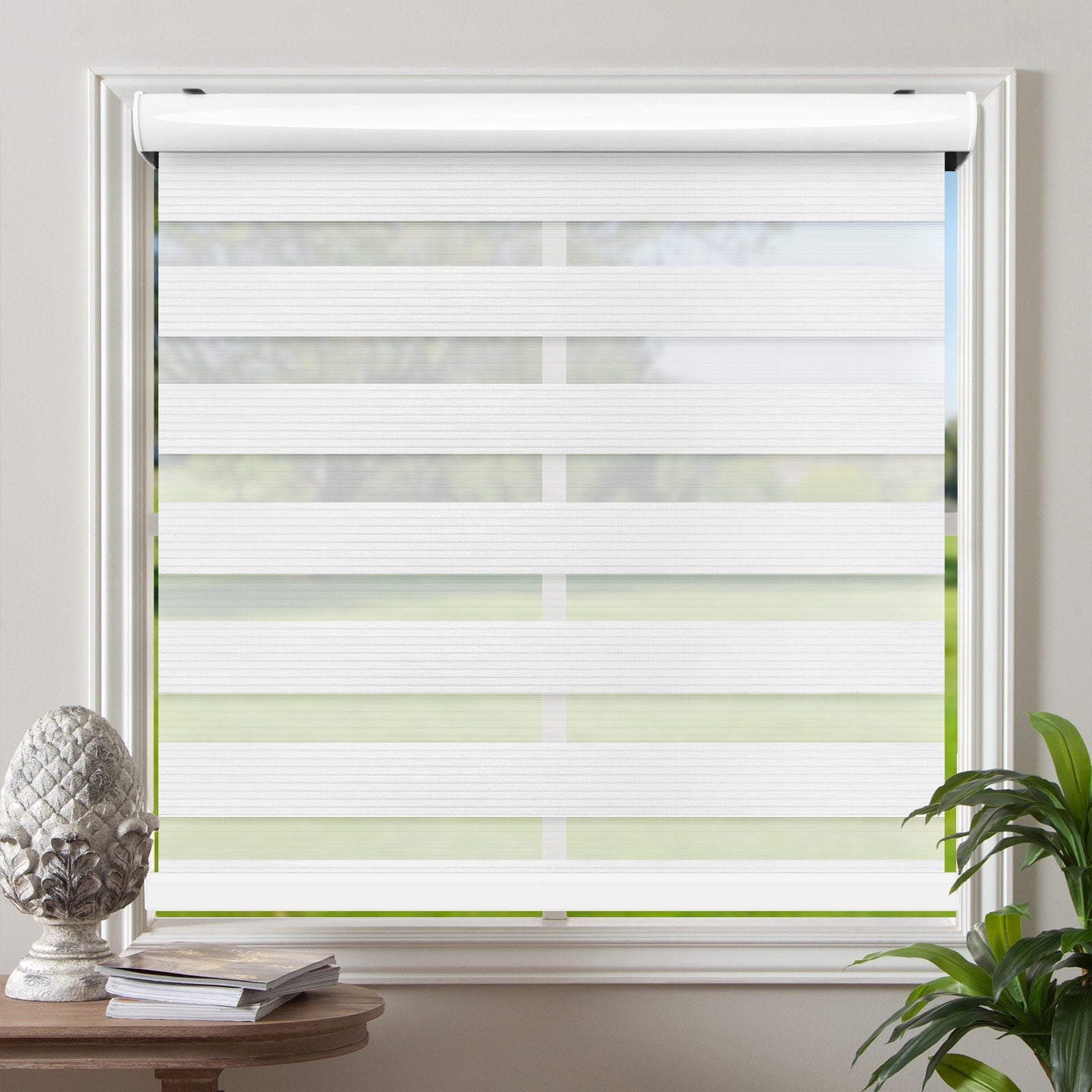 Biltek Cordless Zebra Window Blinds With Modern Design - Roller Shades 