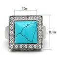 thumbnail image 4 of Anillo Color Plata Para Hombres de Acero Inoxidable Turquesa en Plataforma, 4 of 4