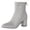 Gray, variant on RotHome Silver Boots for Women Pointed Toe Chunky Block Heel Short Ankle Booties Low Heeled Faux Leather Look Everyday Stylish Outfit