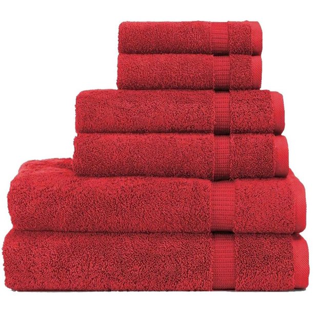 SALBAKOS 6 Piece Bath Towel Set Turkish Luxury Hotel & Spa Collection