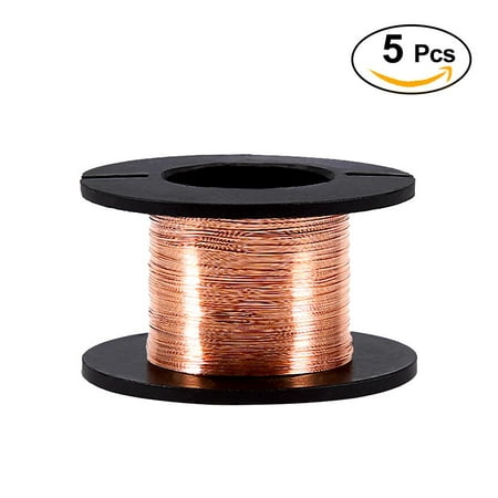 Yosoo 5pcs 0.1mm Enameled Wires Copper Winding Wire Repair Wire Magnet Wire Soldering