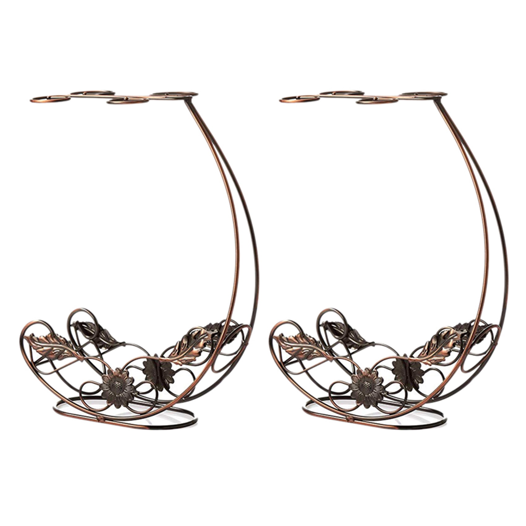 2X Tabletop Wine Rack Stemware Holder Holds 1 Bottle and 4 Glasses