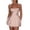Rose Gold, variant on Women's Sexy Backless Satin Mini Dress Layered Ruffle Hem Tie Back Graduation Dress