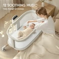 thumbnail image 5 of Babyomi Baby Bassinet, Bedside Infant Baby Bassinet with Electric Cradle and APPcontrol, Five Balances Wings Speed, Bedside Crib for Newborn, Beige, 5 of 8