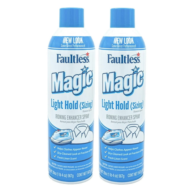 MAGIC Sizing Spray Light Body – No Flaking or Clogging! Light Ironing Spray – 20oz Wrinkle Iron Spray for Clothes (Pack of 2) – Fresh Linen Scent Finishing Spray