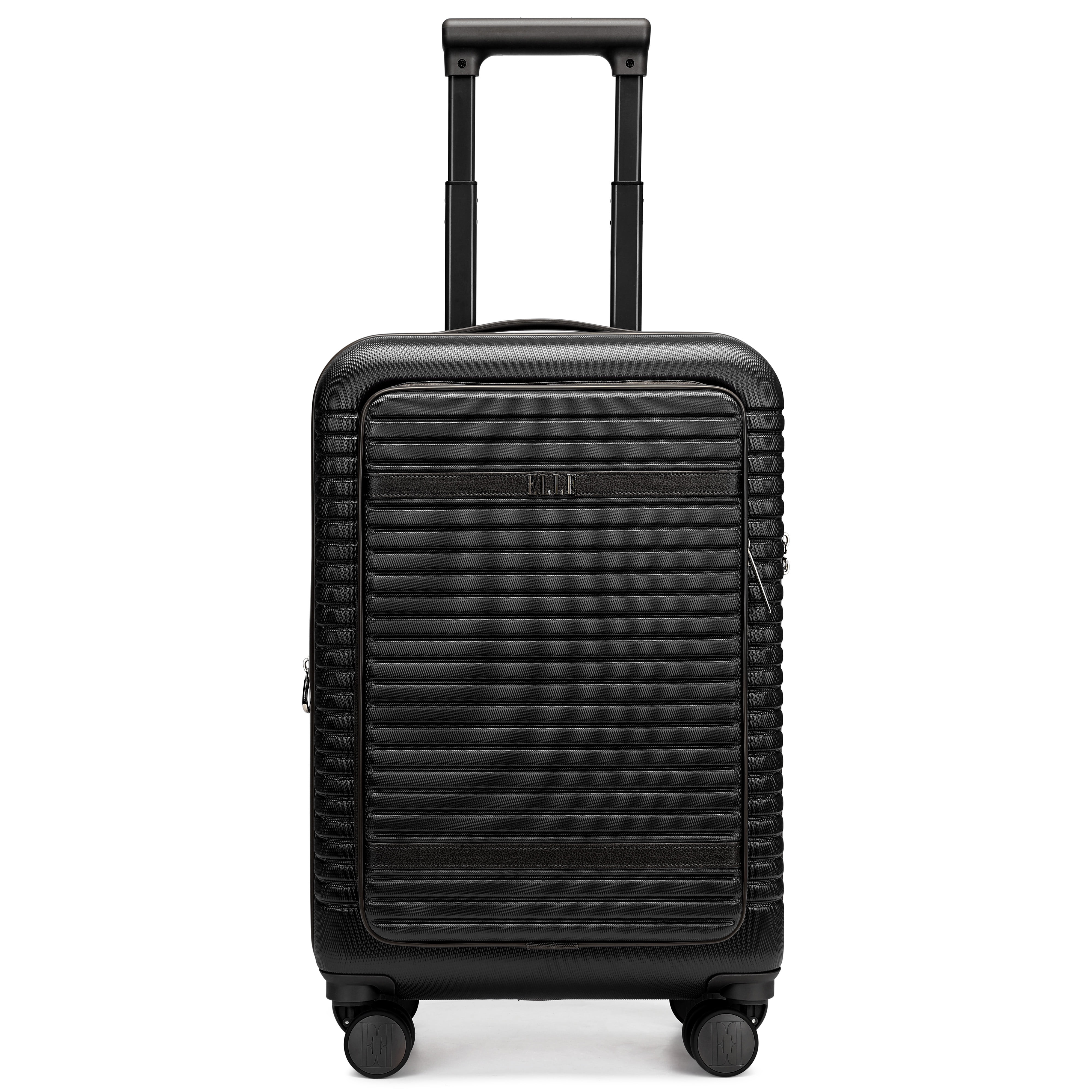 ELLE Escape Expandable Carry-on Suitcase with Front Laptop Pocket | Black