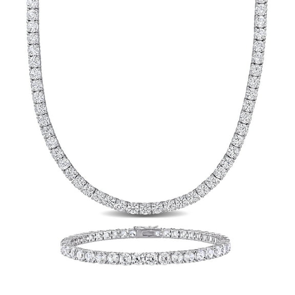 Everly Women's Created Sapphire Sterling Silver Bracelet Jewelry Set