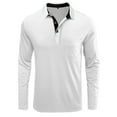 thumbnail image 4 of Mens Long Sleeve Polo Shirts Casual Button Collared Golf Shirt with Pocket Classic Fit Sports Workout Pullover Tops, 4 of 6