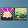 thumbnail image 1 of 2 piezas 5D DIY taladro redondo completo diamante pintura flor de loto Kit decoración del hogar FLhrweasw Nuevo, 1 of 9