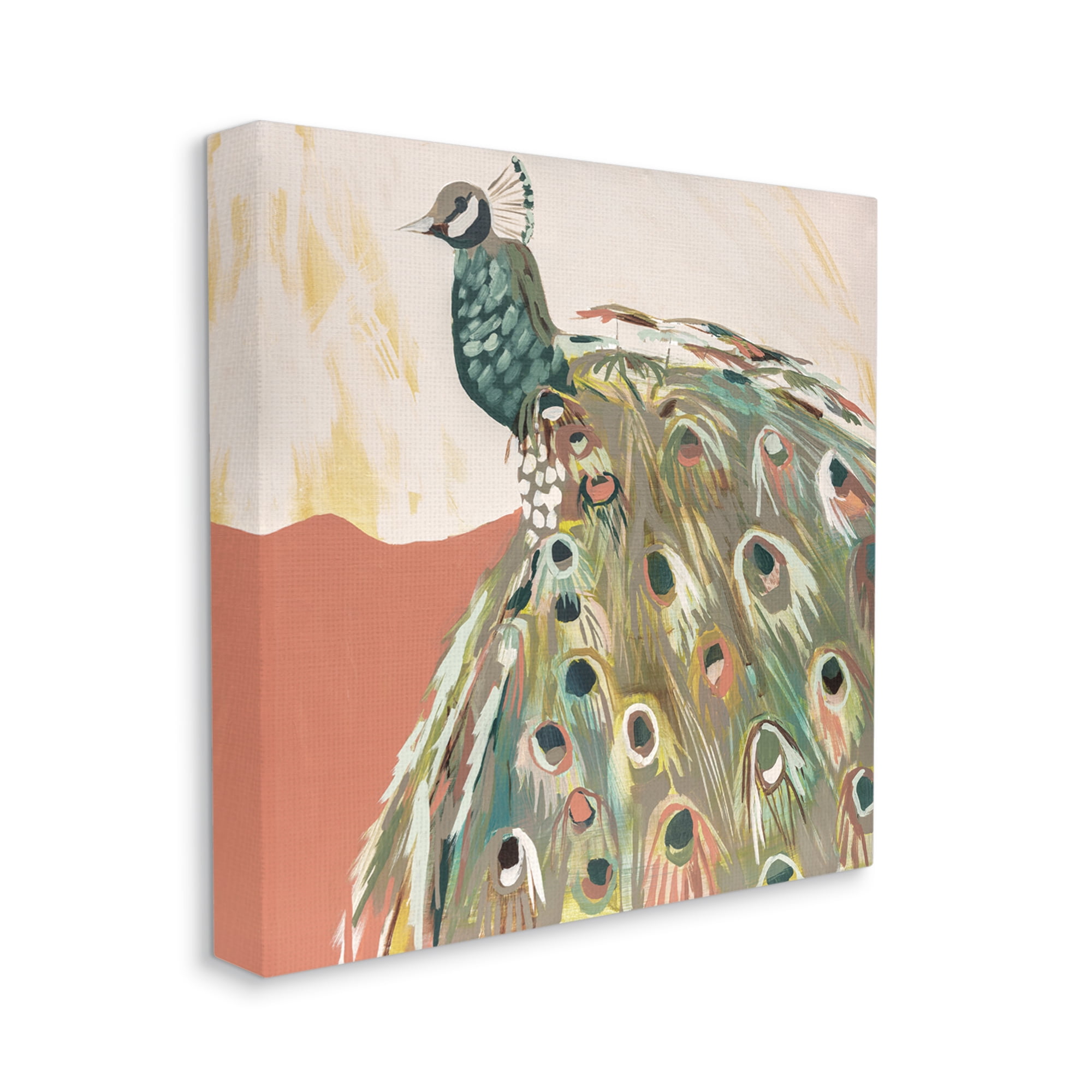 Stupell Industries Modern Peacock Portrait Animals & Insects Painting Gallery Wrapped Canvas Art Print Wall Art, 24 x 24