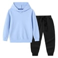 thumbnail image 5 of Swuxness Toddler Long Sleeve Sweatshirts 2-Piece Suits Contrast Hooded Long Pants Trendy Wear, 5 of 5