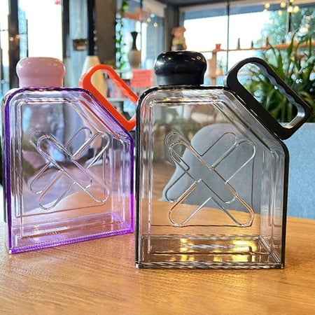 

1000ml Clear Reusable Slim Flat Bottom Water Bottle Portable - Fits Pockets And Random Corners Water Bottles
