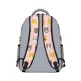 thumbnail image 3 of Multicolor Cat Head Pink Pattern Backpack for School, Cute School Bag with Adjustable Shoulder Straps and Padded Back, 15.3"x11"x6.7", 3 of 5