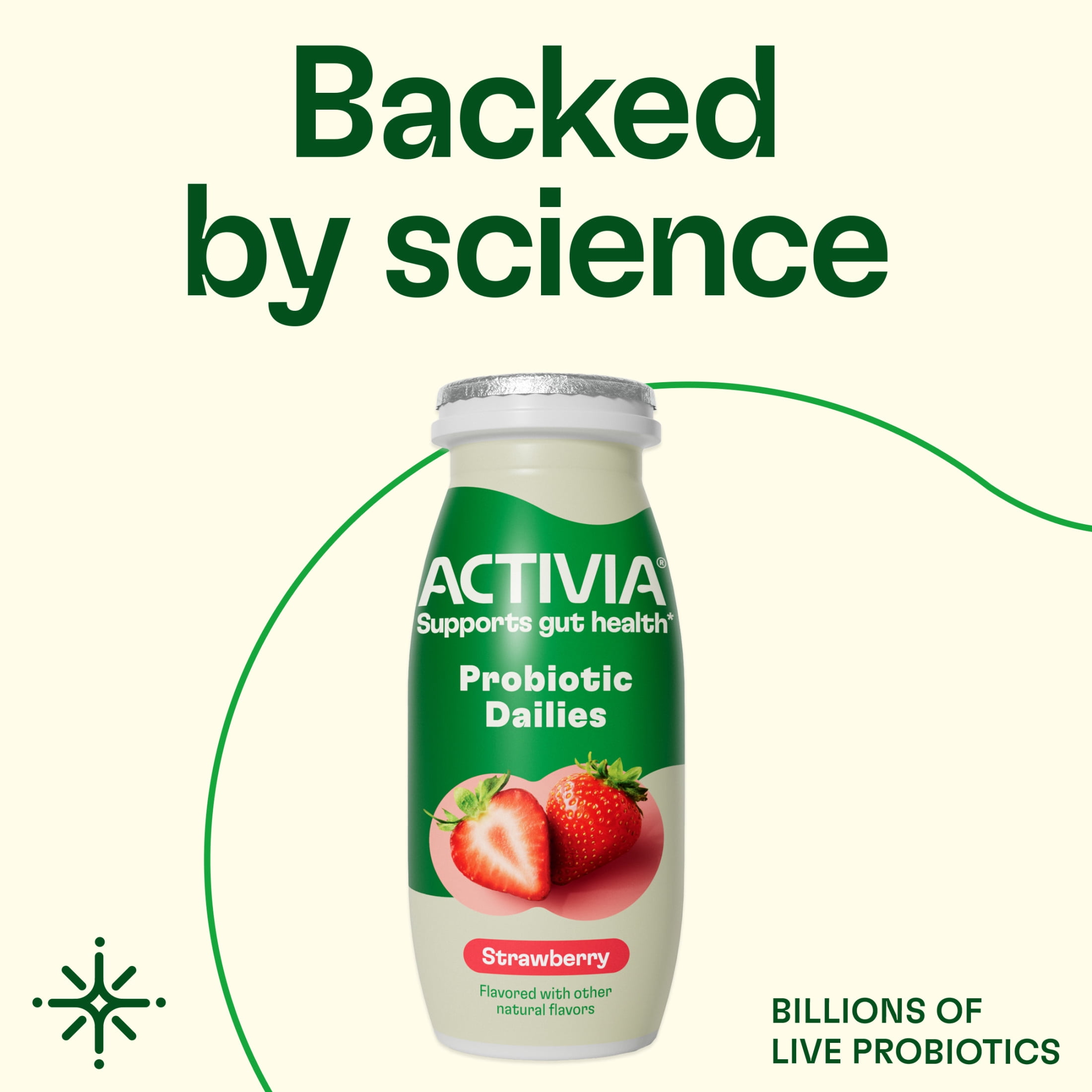 Activia Probiotic Dailies Strawberry Low Fat Probiotic Yogurt Drinks, Helps Support Gut Health, 3.1 fl oz, 8 Count
