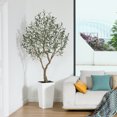 thumbnail image 6 of 7ft UV Resistant Fake Olive Tree with White Tall Planter, Pre Potted Artificial Olive Tree for Indoor Outdoor Home Decor, Big Faux Plants Fake Plants for Office House Decor, 6 of 10