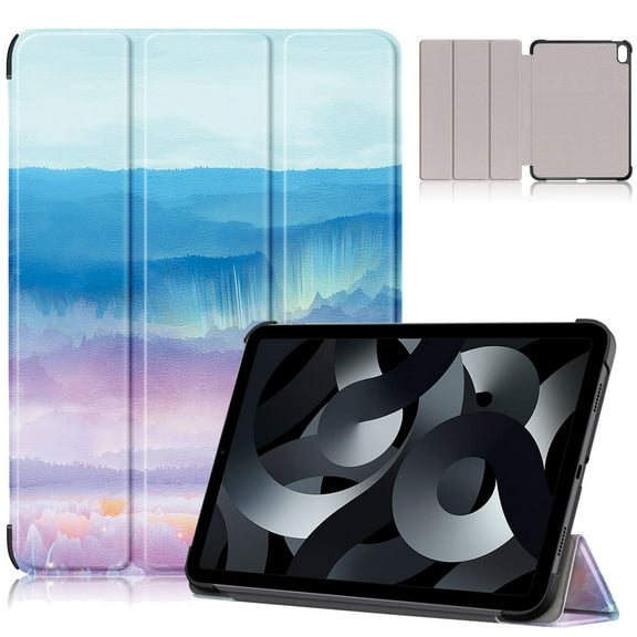 SaniMore for iPad 10th Generation 10.9" 2022 Case, Auto Sleep/Wake, Rugged PC & PU Leather Case with Tri-Fold Kickstand Shockproof Protective Case for iPad 10th Gen 2022 Women Men, Deer