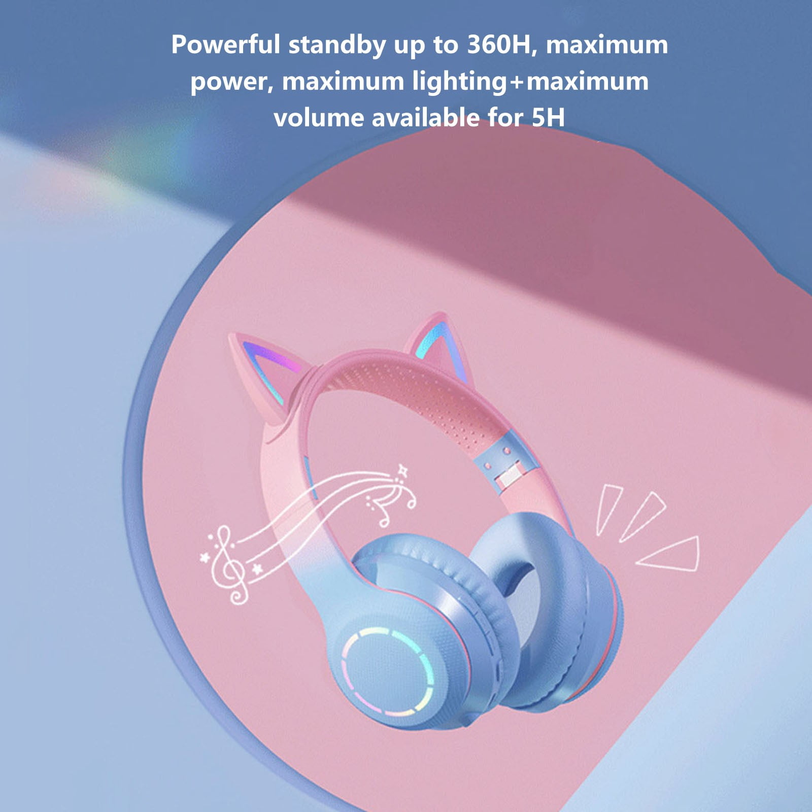Hybrid Active Noise Cancelling Headphones, Wireless Bluetooth Headphones with Built-in Microphone, Foldable Deep Bass Over Ear Headphones, 60H Playtime Headset for Travel, Work, Gym(D)
