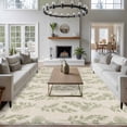 thumbnail image 3 of Area Rug for Living Room, Green Botanical Non-Slip Indoor Large Carpet for Bedroom/Dining Room, Pastoral Elegant Spring Floral Rustic Washable Low-Profile Rectangle Floor Runner Rugs - 6 x 9 Ft, 3 of 8