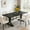 Brown, variant on Fnova 63" Modern Dining Table, Rectangular White Faux Marble Top Kitchen Table, Stylish Metal Trestle Legs, Seats 4 to 6 for Dining Room & Kitchen, Living Room