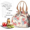 thumbnail image 4 of Pioneer Flower Floral Print Pattern Drawstring Lunch Bag Women - Drawstring Lunch Bag Insulated for Work Office - Stain-Resistant Large Lunchbags for Women with Multi-Pockets, 4 of 6