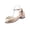 Beige, variant on ShiShine Womens Open Toe Block Heel Sandals Double Bow Embellished Adjustable Ankle Strap Elegant Dress Shoes