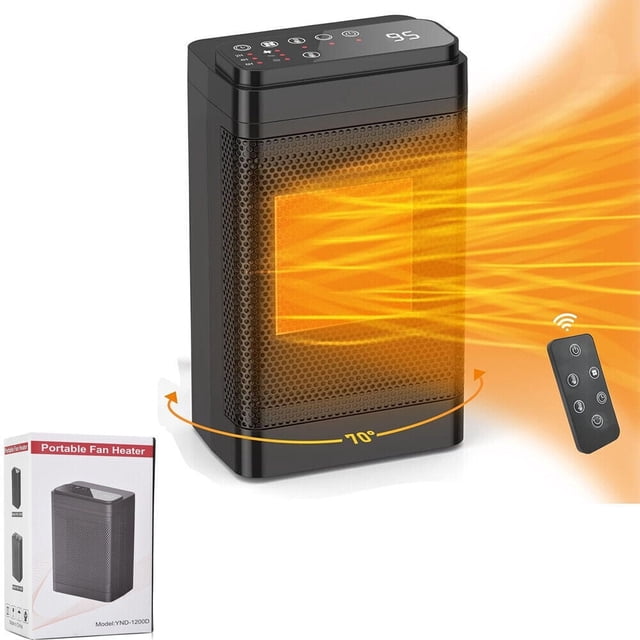 Calentador eléctrico portátil para espacios grandes, termostato digital de 1500 W y control remoto