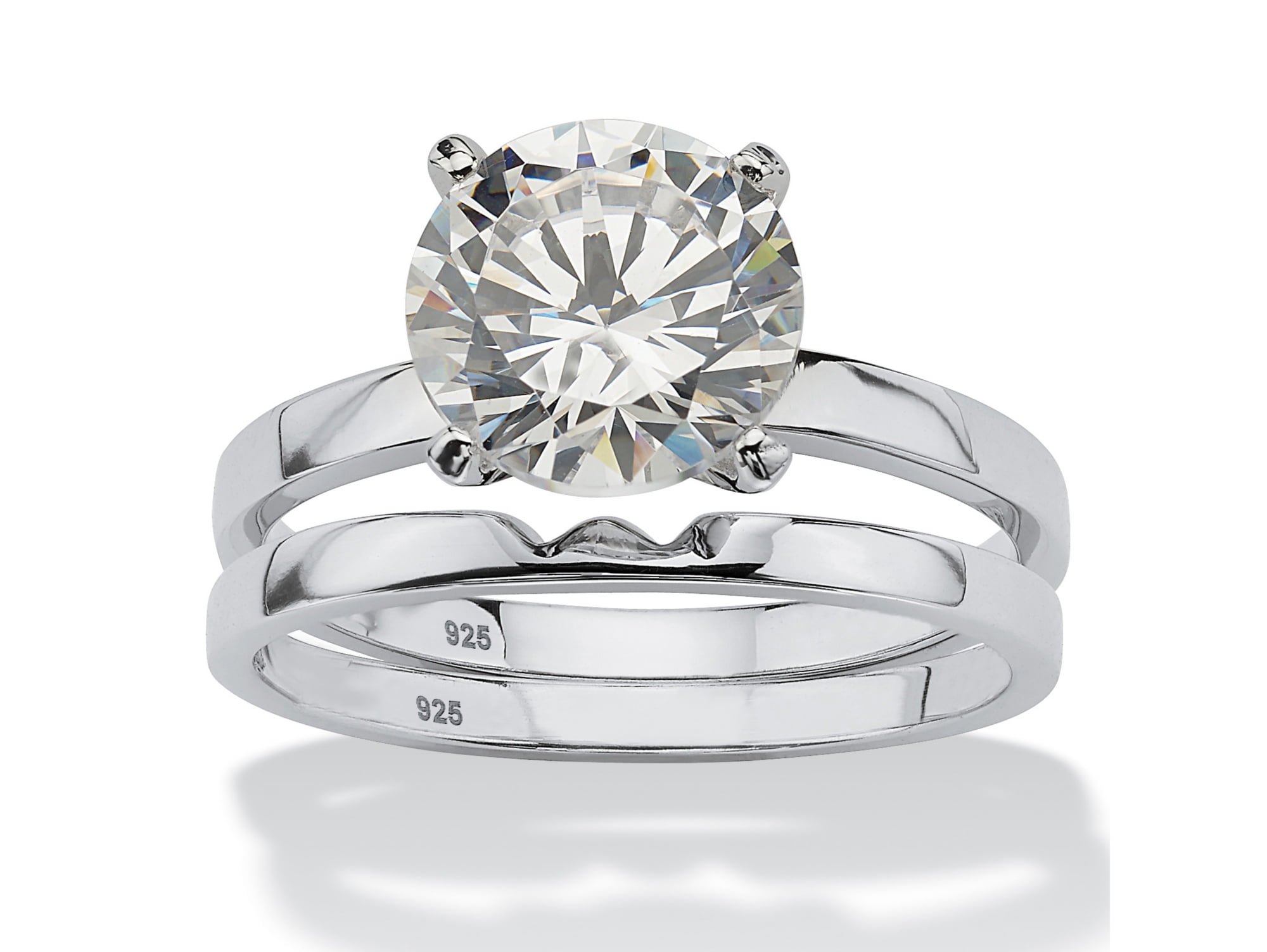 3.7 TCW Classic Round Solitaire CZ Bridal Engagement Wedding Ring Set Size 5-10 