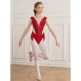 thumbnail image 4 of TTAO Girls Tassel Ballet Dance Leotard Bodysuit Figure Skating Jumpsuit Latin Performance Costume Burgundy 12, 4 of 7