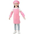 thumbnail image 2 of Zecgelong Kid Art Smock Solid Color Apron Sleeve And Hat Three Piece Set For Children Printed Artist Painting Aprons Smocks With Long Sleeve Girls Long Sleeve Smocks Size for Girl 9-12 Years, 2 of 2