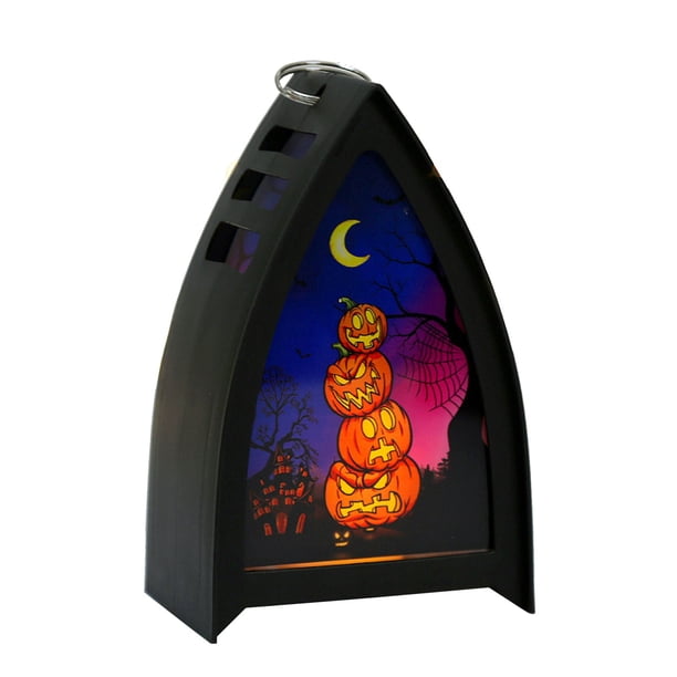 Luz de atmósfera portátil de Halloween, luz de decoración retro de Halloween con pilas, decoración de escritorio de Halloween para habitación de niños
