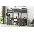 thumbnail image 4 of CoSoTower Full Size Loft Bed with U-Shaped Desk, Drawers and Storage Shelves, Antique Brown, 4 of 9