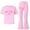 Pink, variant on 2 Piece Outfits Sets Girls Short Sleeve Letter Print T-Shirt Top and Flared Pants Sets Girls Spring Clothes Little Girl Clothes 7-8 Years