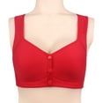 thumbnail image 3 of CHUANK Womens  Steel Ring Front Close Bra T Back Plus Size Seamless Unlined Bra For Large Bust, 3 of 3
