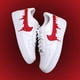thumbnail image 1 of Air Force 1 Custom White Shoes 'Blood Red Dripping Swooshes' Urban Style Artwork, 1 of 6