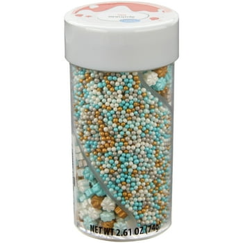Great Value Blue, White and Gold Snowflake Winter Sprinkle Mix, 2.61 oz.