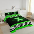 thumbnail image 3 of Erosebridal Teens Sports Bedding Sets Toddler with Comforter, Lightsaber Duvet Insert, Racing Checkered Decor, Reversible 2pcs, 3 of 8