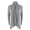 thumbnail image 5 of VEKDONE Women's Casual Lightweight Open Front Cardigans Soft Draped Ruffles 3/4 Sleeve Cotton Cardigan Solid Color Loose Knit Sweater Cardigan, 5 of 5