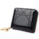 thumbnail image 4 of Monedero para Mujer Tarjetero pequeño con Cremallera Corta Embrague a Cuadros de Charol Tarjetero, Negro, 4 of 5
