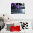 thumbnail image 5 of ONETECH Purple Wall Art Decor for Living Room Bedroom Framed Black and White Seascape Full Moon Purple Flower  Canvas Picture Modern Plum Blossom Artwork for Home Office, 5 of 6