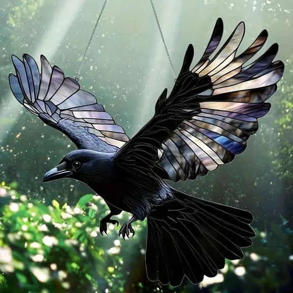 Honeeladyy Halloween Scary Raven Wall Hanging Decor - Outdoor Indoor Gothic Horror Decoration For Yard Haunted House Party Spooky Atmosphere Creation