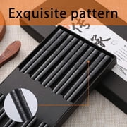 10 Pairs Reusable Chopsticks , Dishwasher & Heat Resistant, 9.5 Inch Asian Kitchenware , Black Non-Slip Chopsticks for Cooking, Sushi, Ramen , Lightweight & Durable